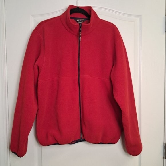 Red Men's L.L. Bean Fleece Jacket - Picture 1 of 4